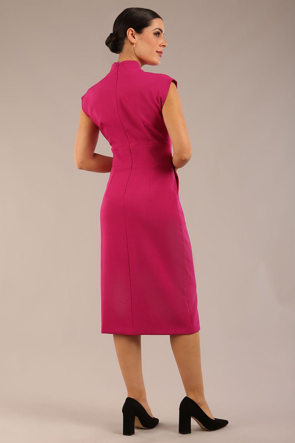 Derby Cap Sleeve Pencil Dress with Pockets 