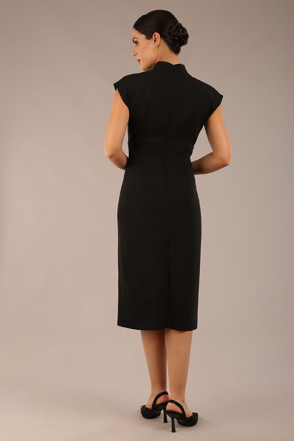 Derby Cap Sleeve Pencil Dress with Pockets 