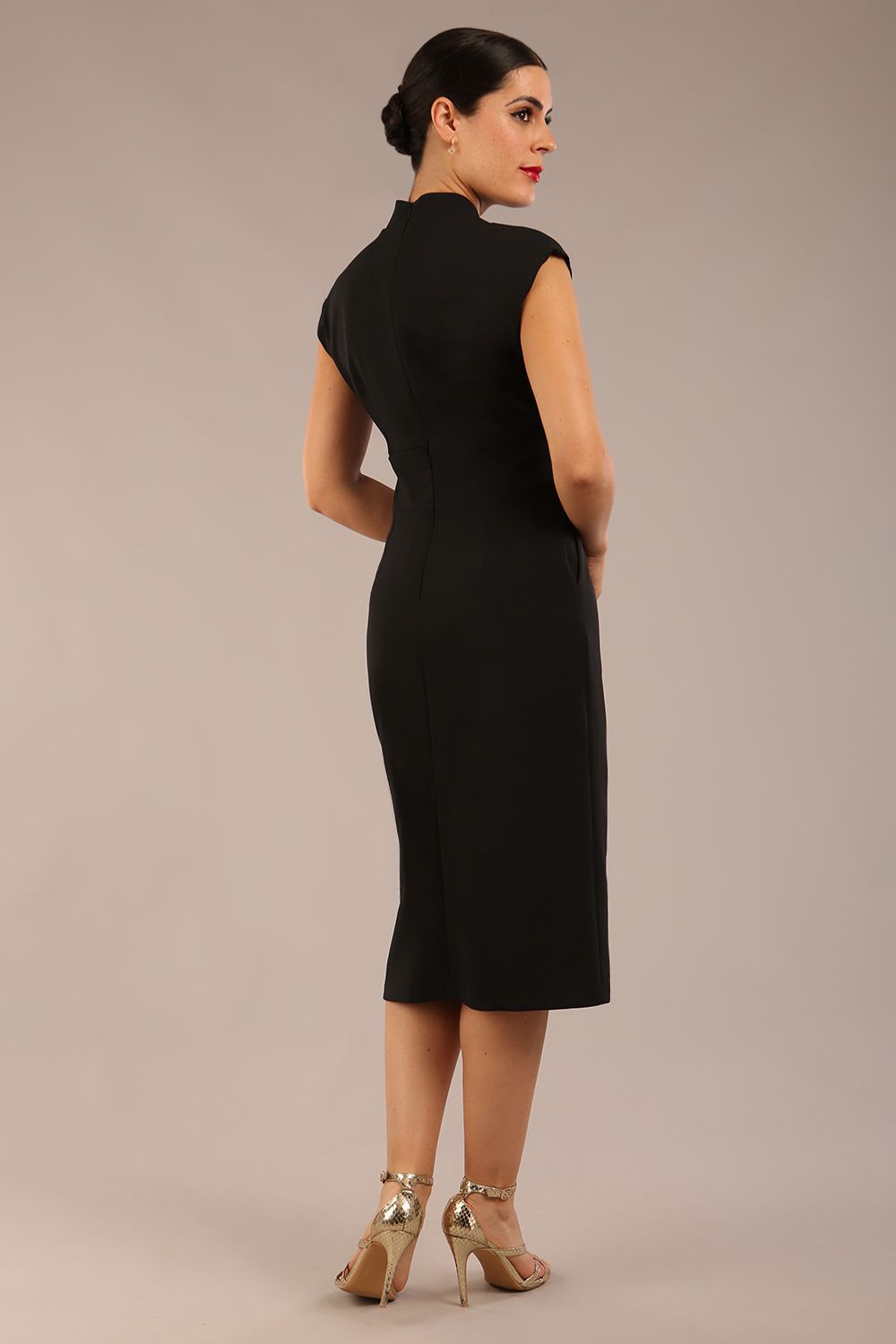 Derby Cap Sleeve Pencil Dress with Pockets 