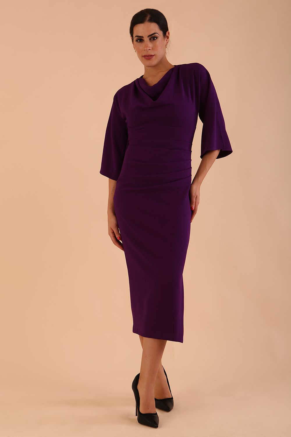 Diana Cowl Neck Pencil Dress 