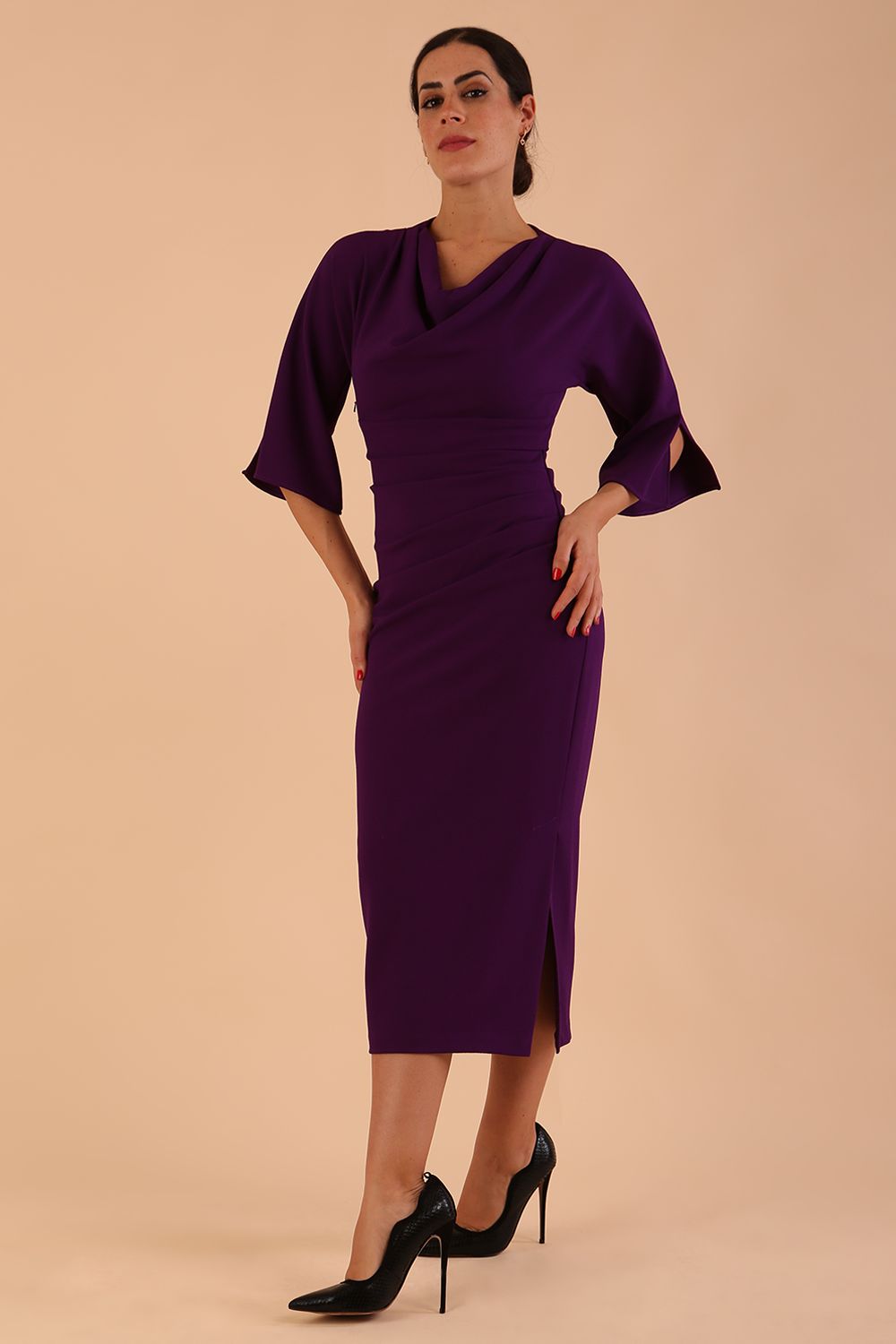 Diana Cowl Neck Pencil Dress 