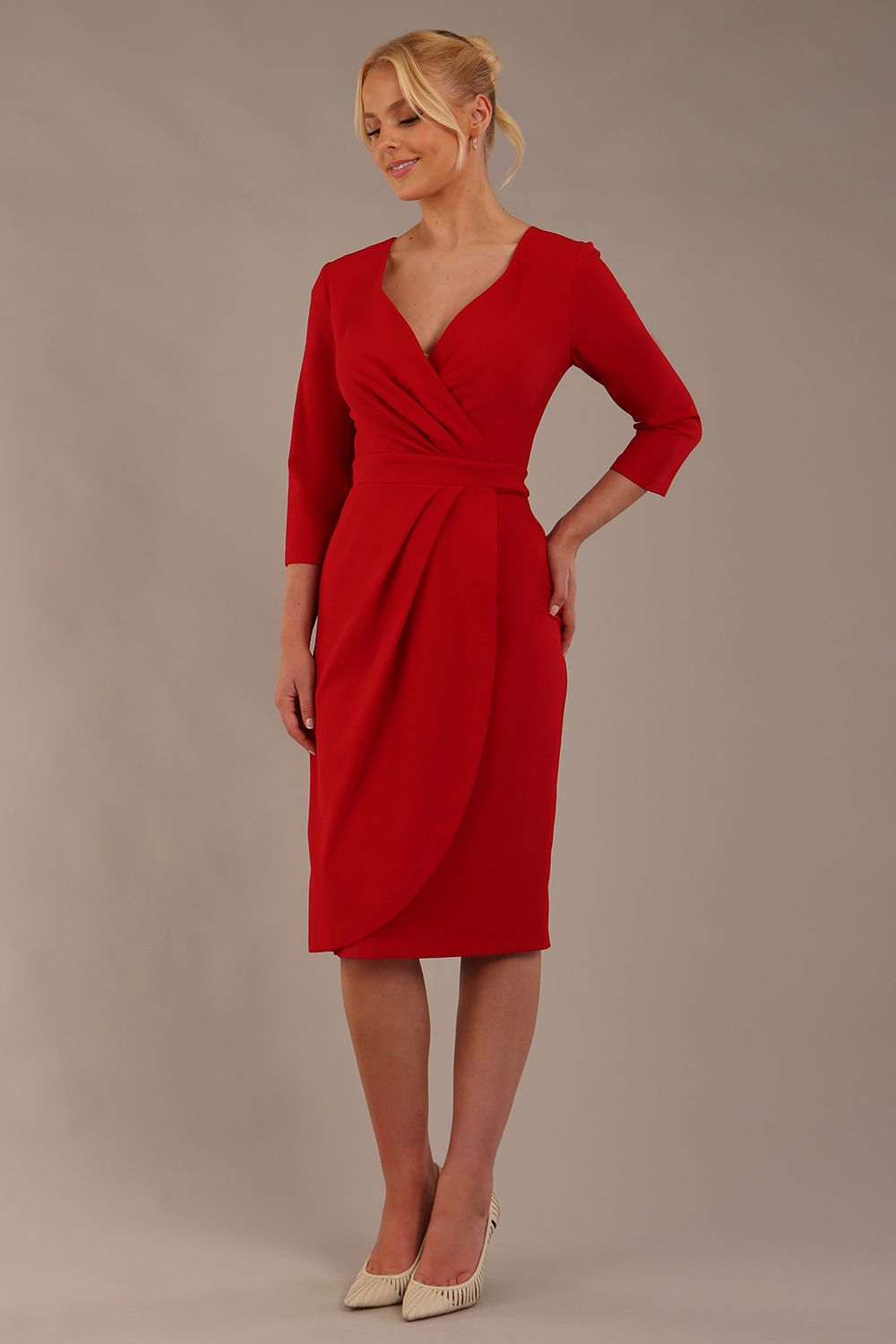 Elan Sleeved Tulip Style Dress 