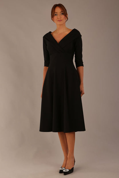 Fabienne 3/4 sleeved A-line Dress with pockets 