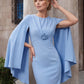 Federica Cape-Sleeve Pencil Dress