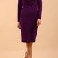 Gately Long Sleeve Twisted Low V-Neck Pencil Dress 