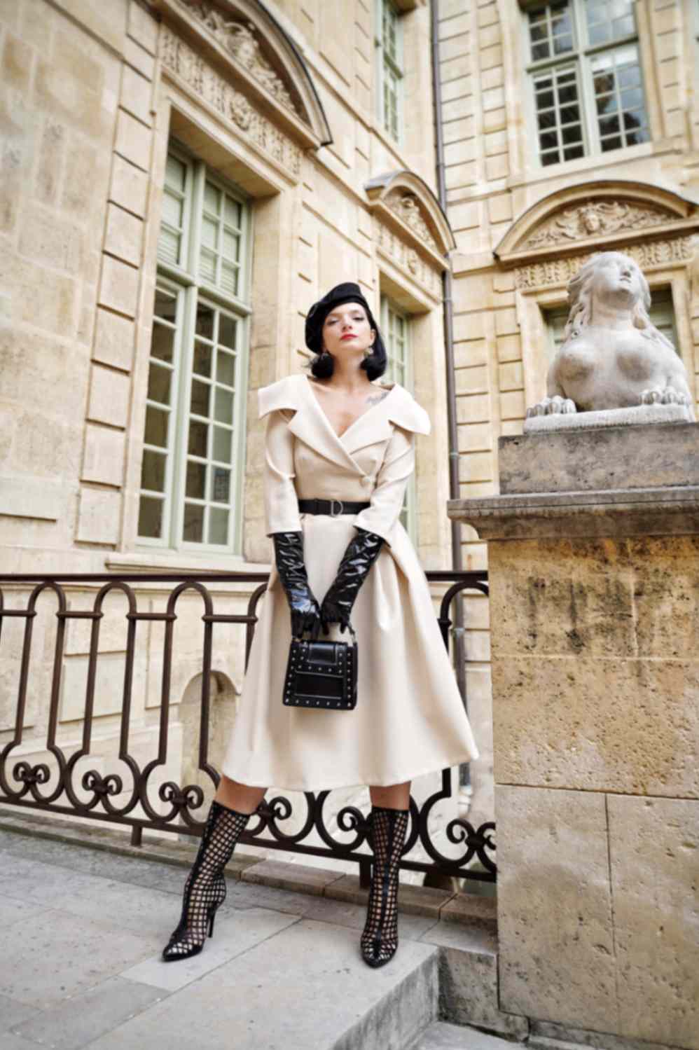 Gatsby Sleeved Oversized Collar Swing Dress 