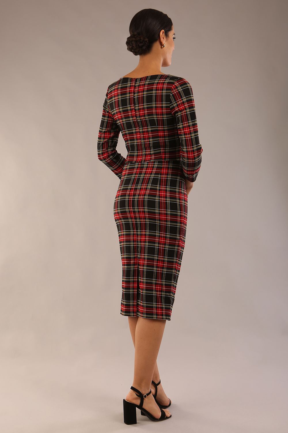 Horizon Tartan Stretch Pencil Dress 