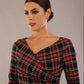 Horizon Tartan Stretch Pencil Dress 