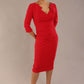 Indira 3/4 Sleeve Knee Length Pencil Dress 