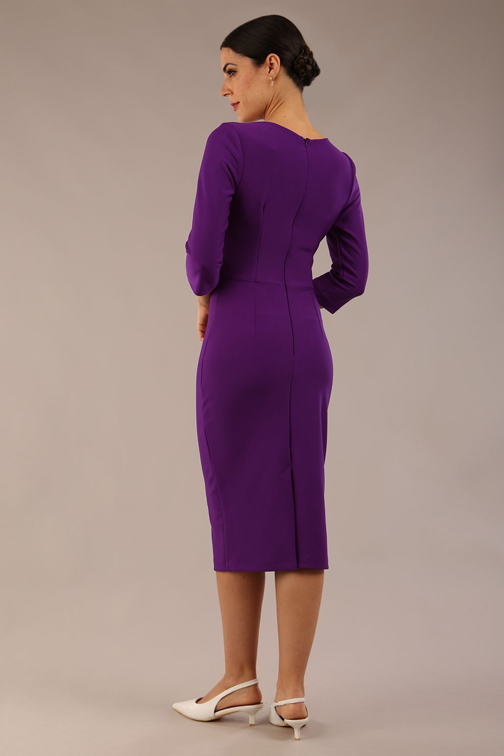 Indira 3/4 Sleeve Knee Length Pencil Dress 