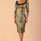 (PRE-ORDER) Jura Snakeskin Stretch Satin Print With Contrast Lace Trim Dress