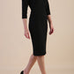 Model wearing diva catwalk Luna 3/4 Sleeved pencil skirt dress in Black