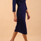 Liesel Low V-neck Sleeved Collared Wrap Pencil Dress 