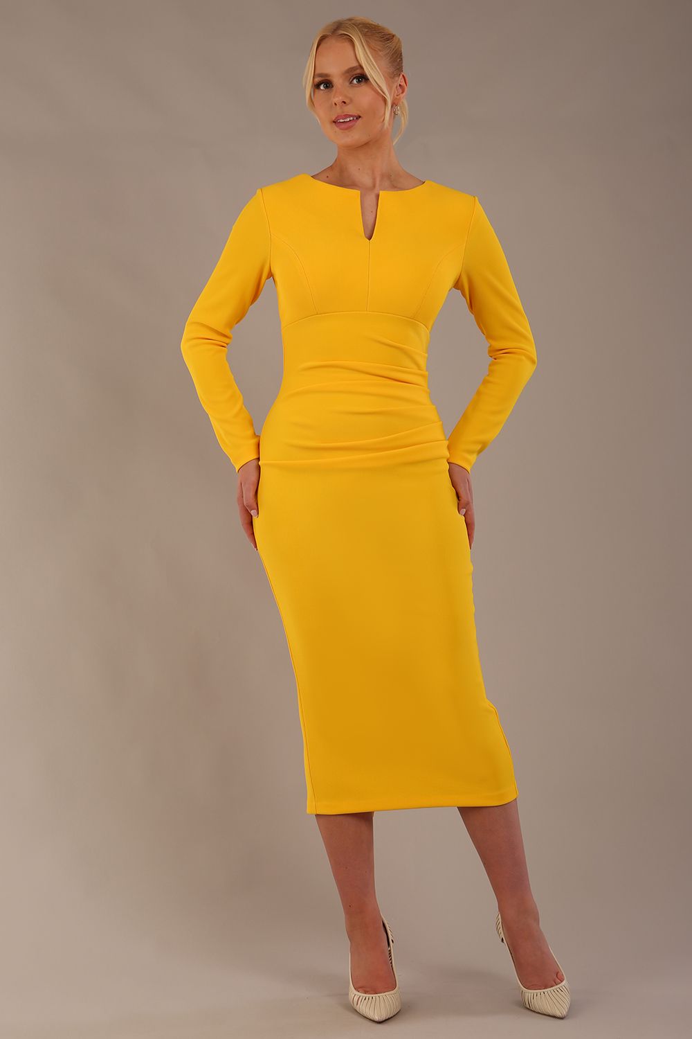 Long Sleeved Lydia Midi Pencil Dress 