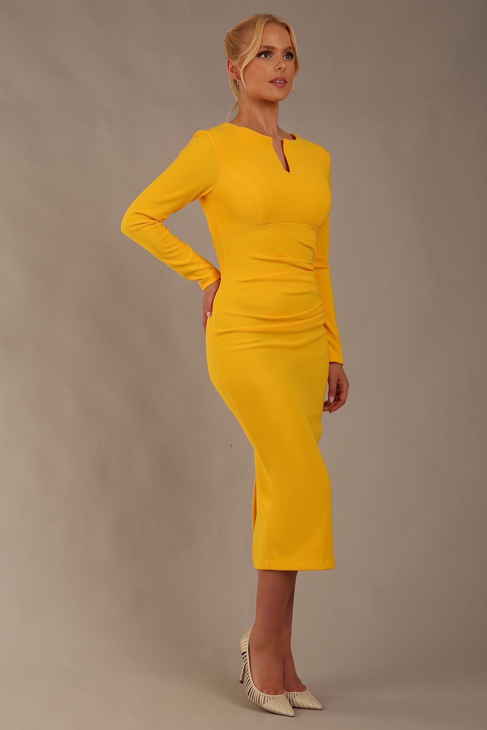 Long Sleeved Lydia Midi Pencil Dress 