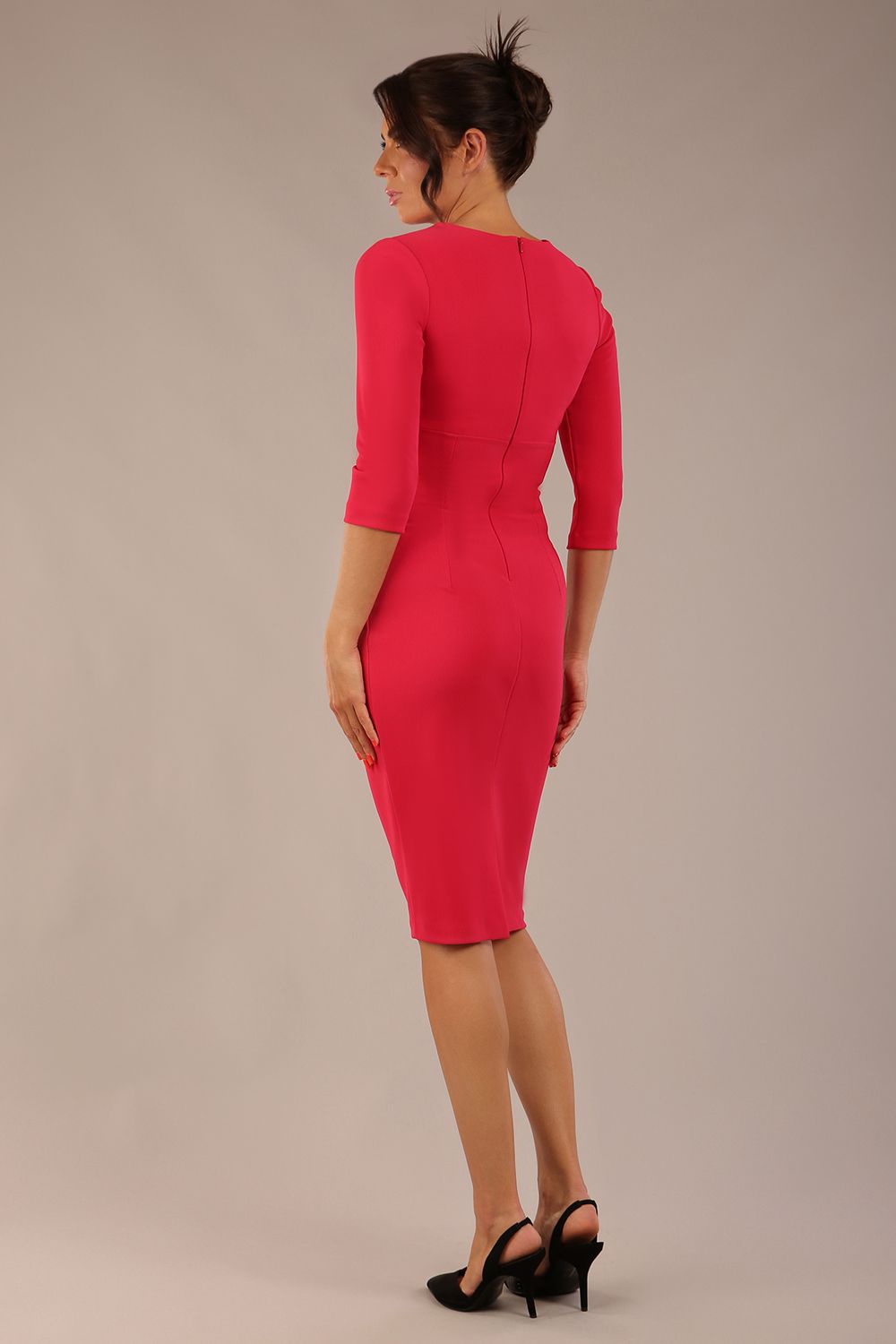 Lydia 3/4 Sleeved Plain Dress 