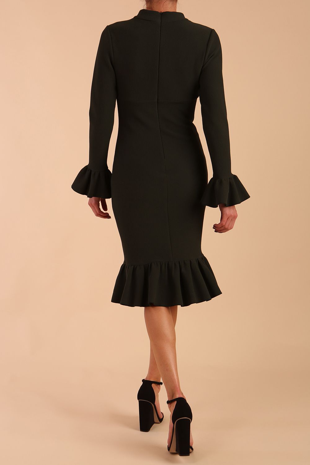 Macarena Peplum Hem Bodycon Pencil Dress 