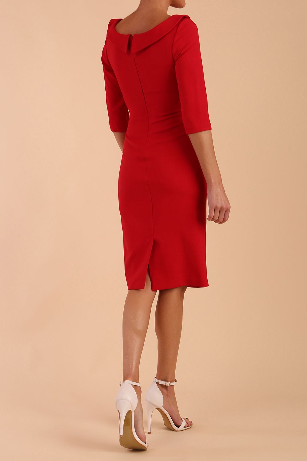Marcel Folded Collar Pencil Dress 