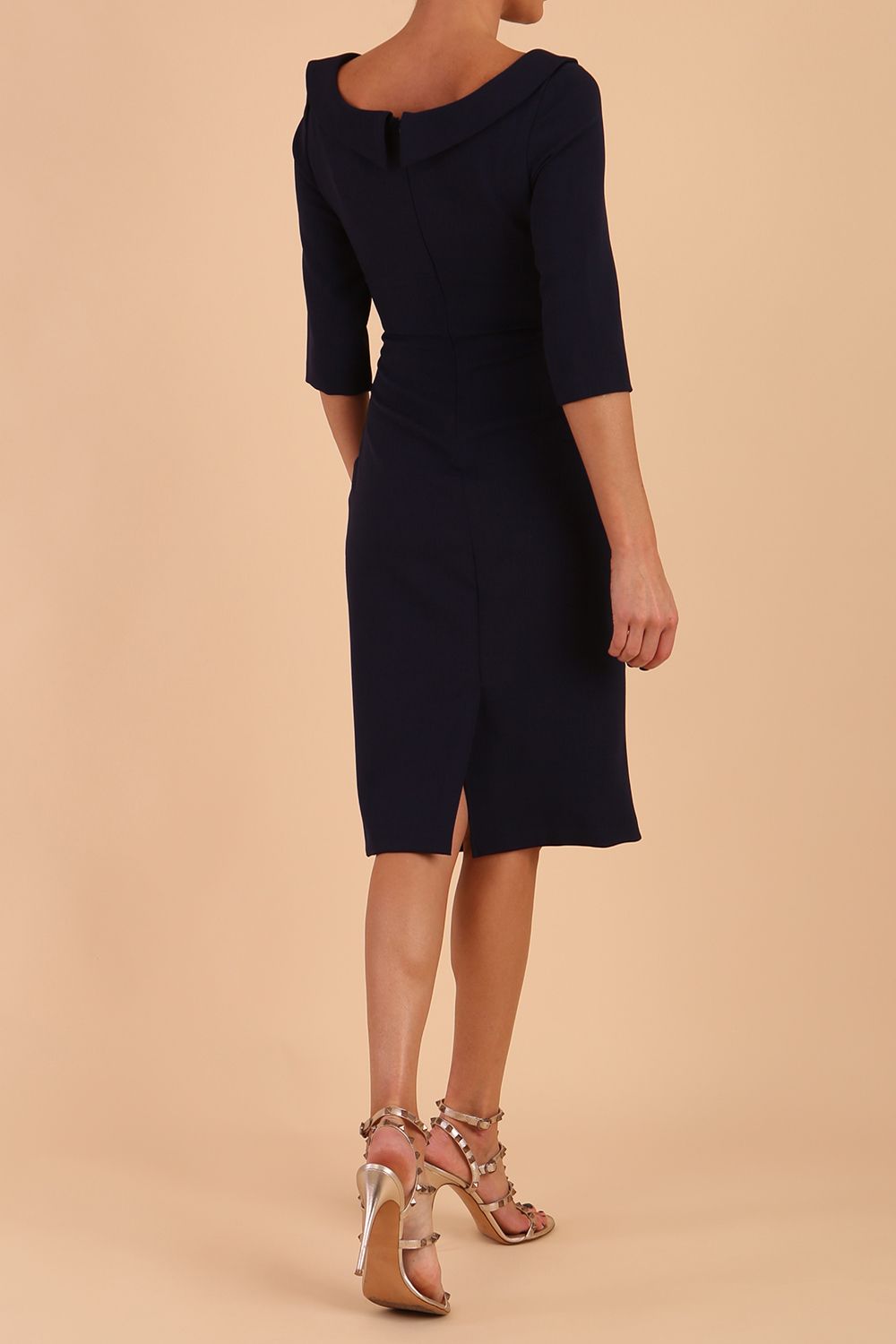 Marcel Folded Collar Pencil Dress 