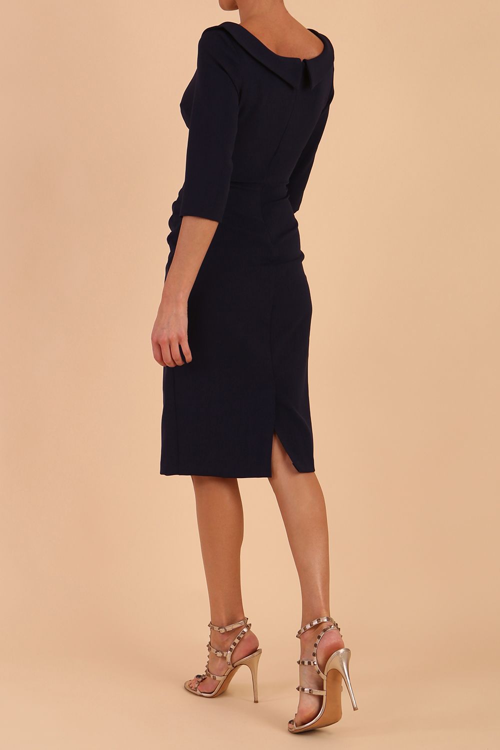 Marcel Folded Collar Pencil Dress 