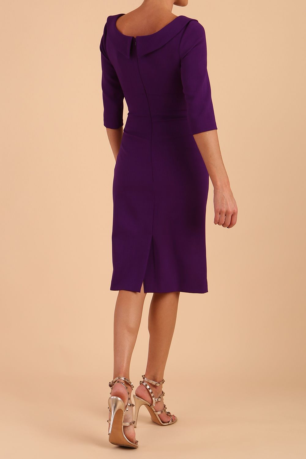 Marcel Folded Collar Pencil Dress 