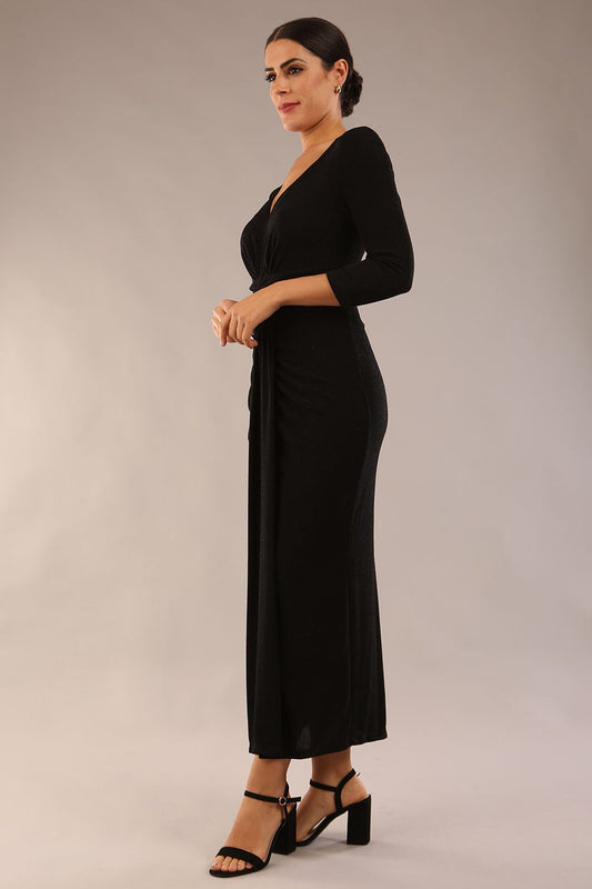 Melody 3/4 Sleeve Sparkle Midaxi Dress 