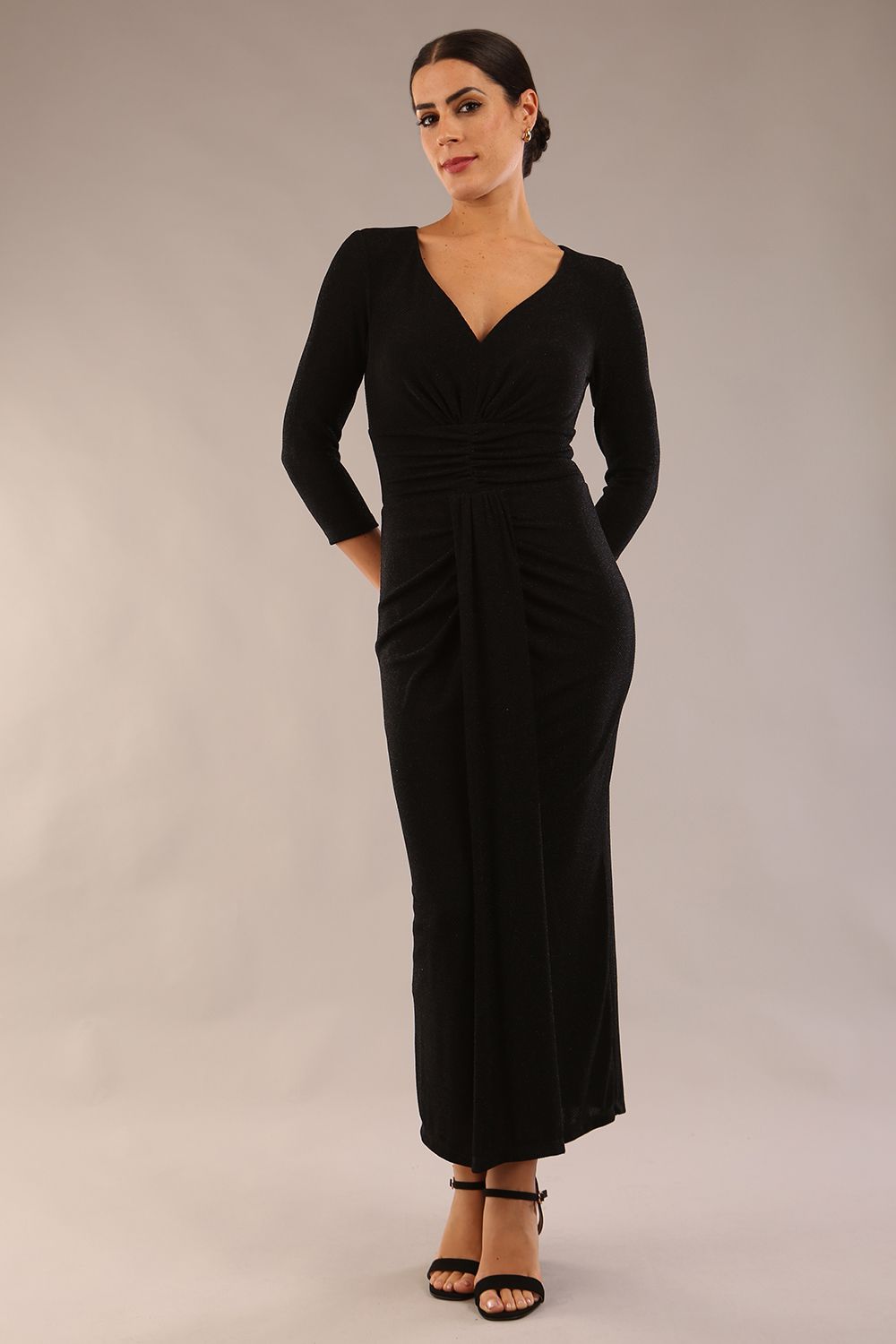 Melody 3/4 Sleeve Sparkle Midaxi Dress 