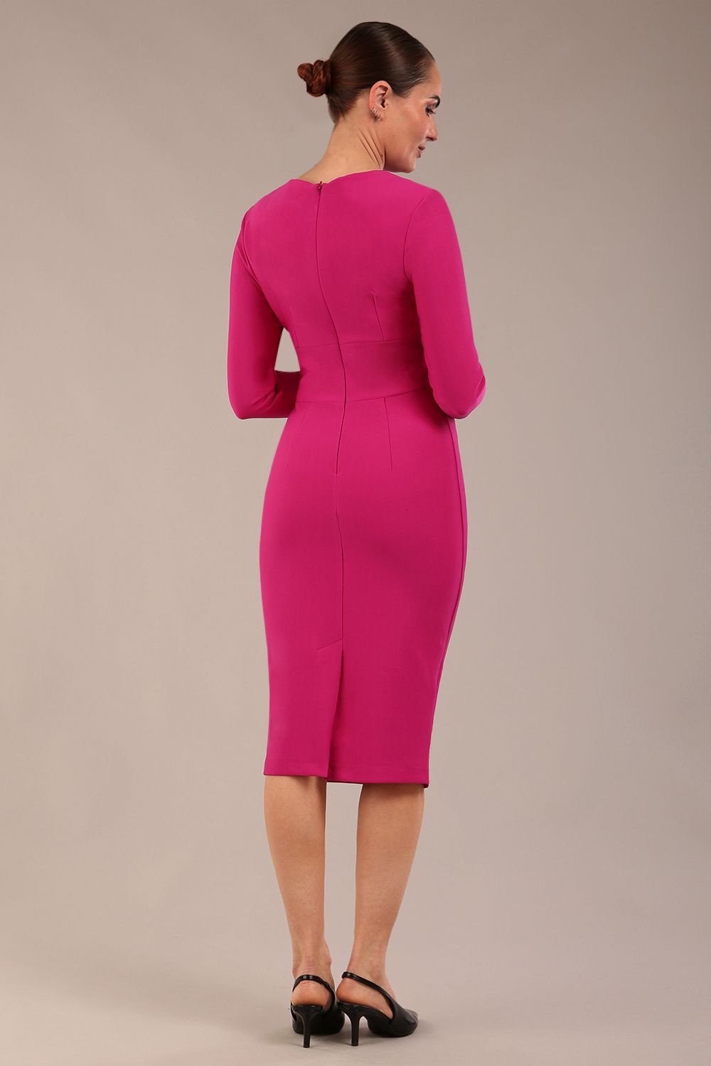 Olgivy Long Sleeve Knee Length Pencil Dress 