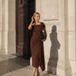 Olina Sculptural Off-The-Shoulder Drape Dress