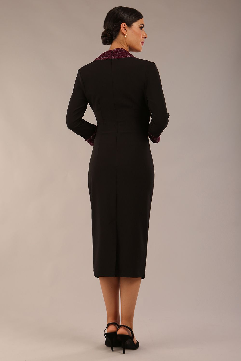 Osaka Sparkle Contrast Detail Pencil Dress 