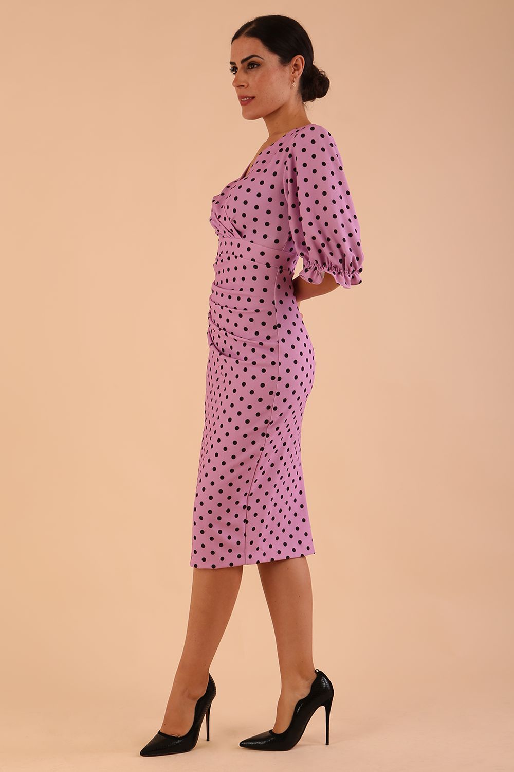 Palacio Polka Dot Print Sleeved Dress 