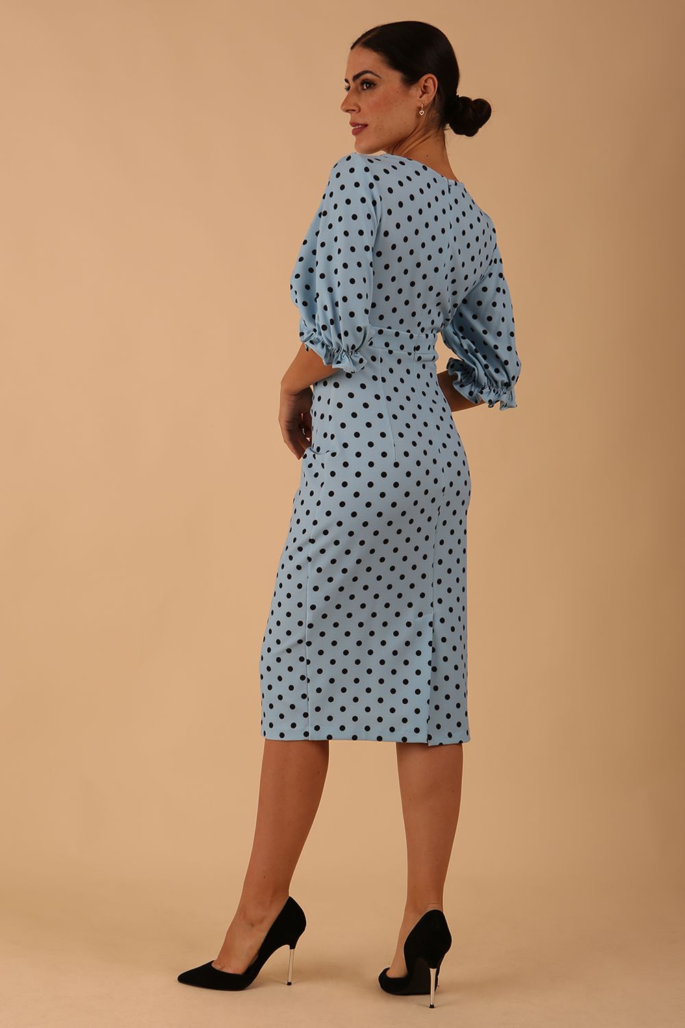 Palacio Polka Dot Print Sleeved Dress 