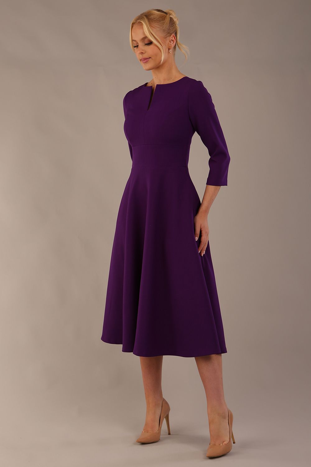 Perpetua V-Slit A-Line Dress 