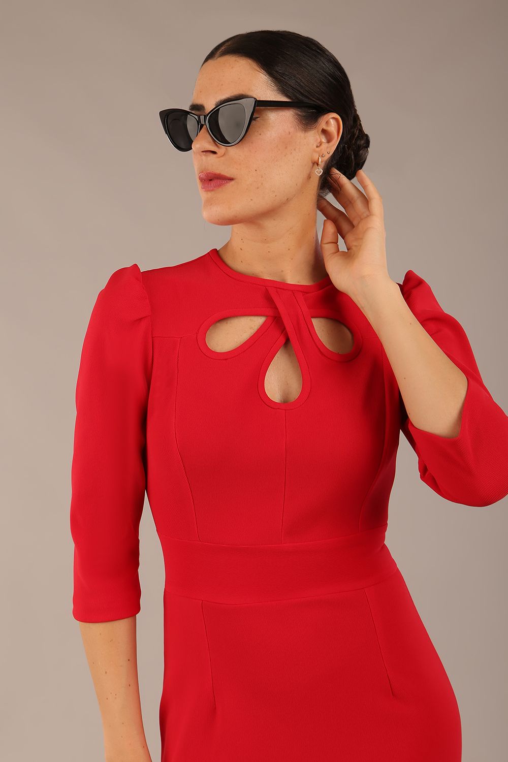 Quintessa Three Petal Keyhole Pencil Dress 