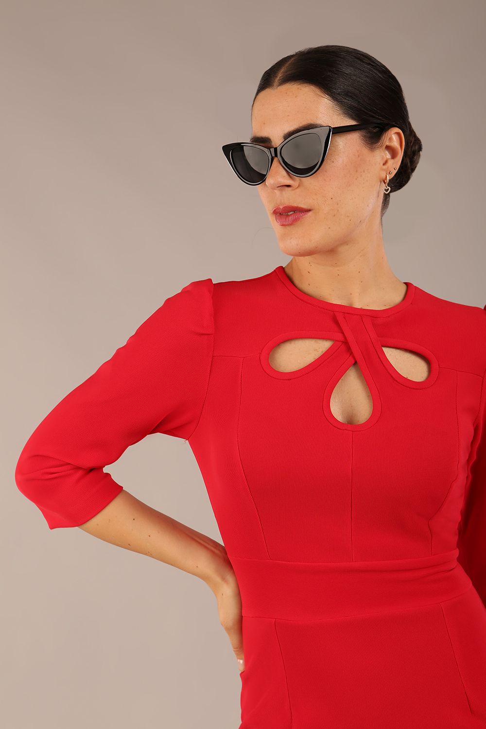 Quintessa Three Petal Keyhole Pencil Dress 