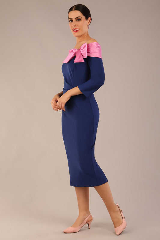 Rosalind Off Shoulder Bi-stretch Pencil Dress 