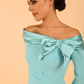 Rosalind Off Shoulder Bow Detail Pencil Dress 