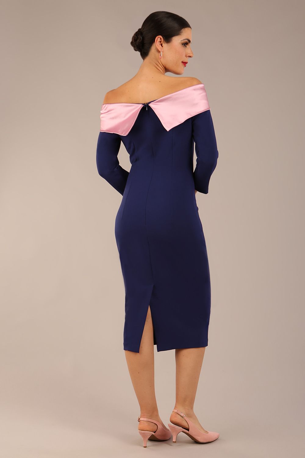 Rosalind Off Shoulder Bow Detail Pencil Dress 
