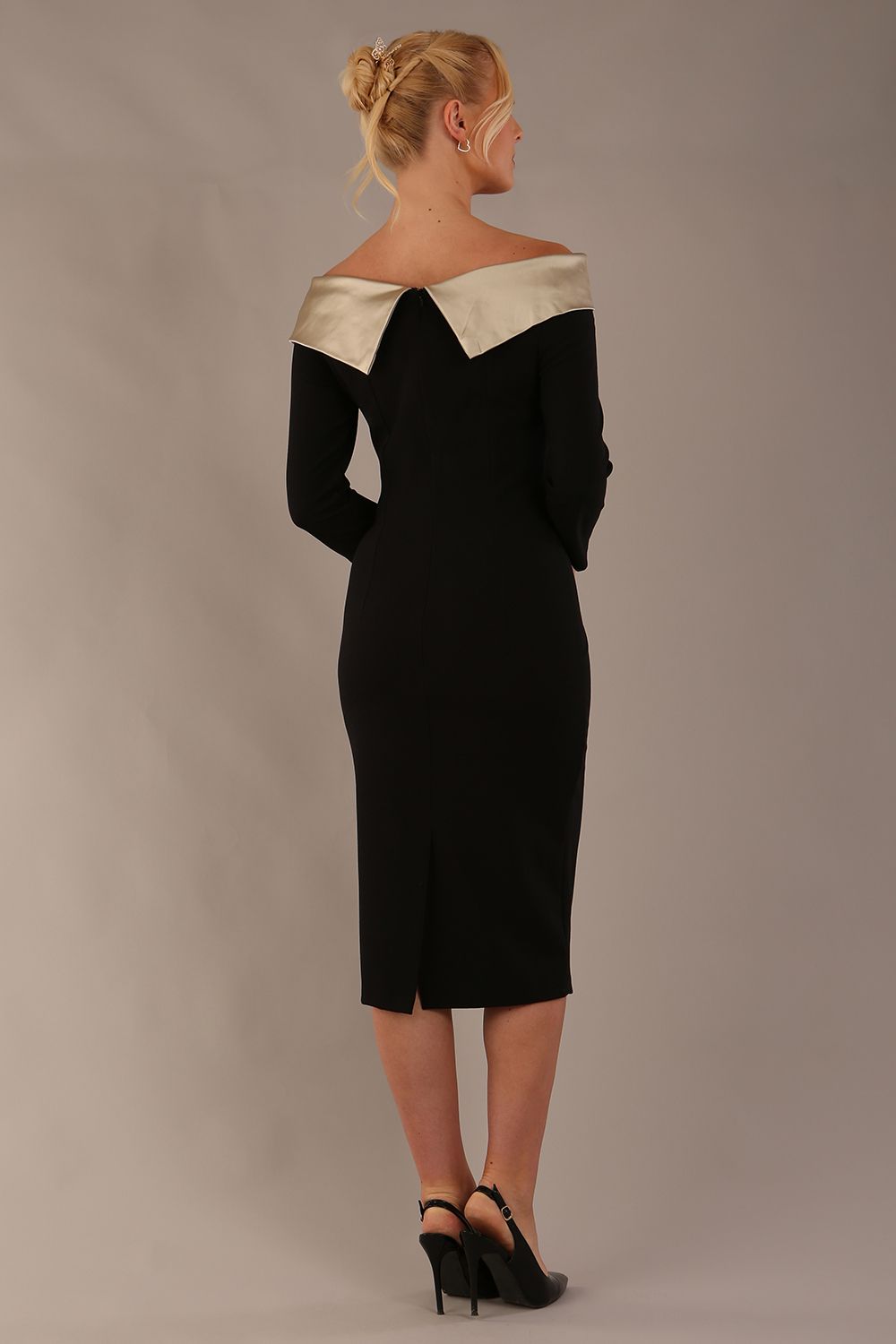 Rosalind Off Shoulder Bow Detail Pencil Dress 