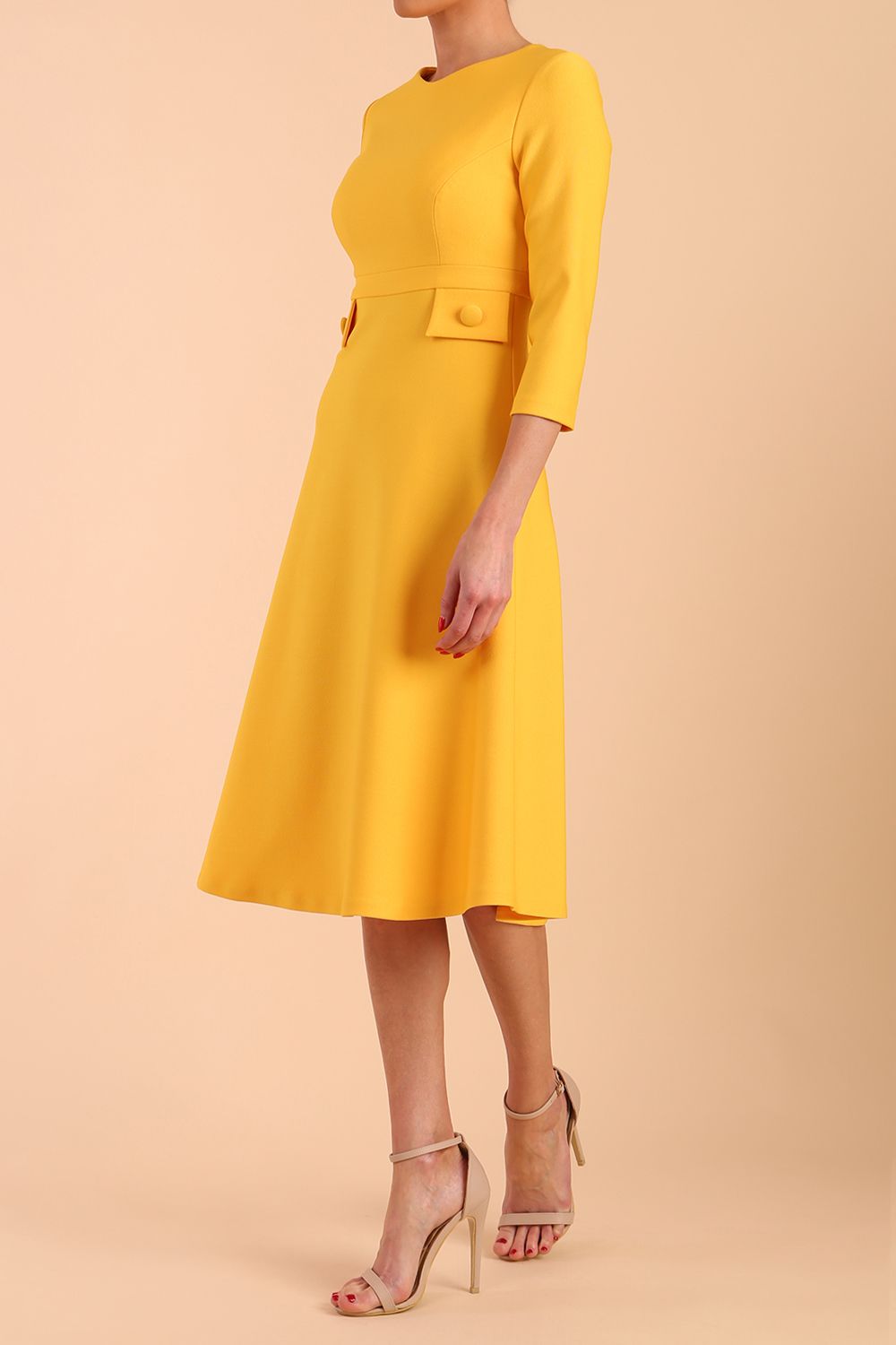 Seed Gresham 3/4 Sleeve Knee Length A-Line Dress 