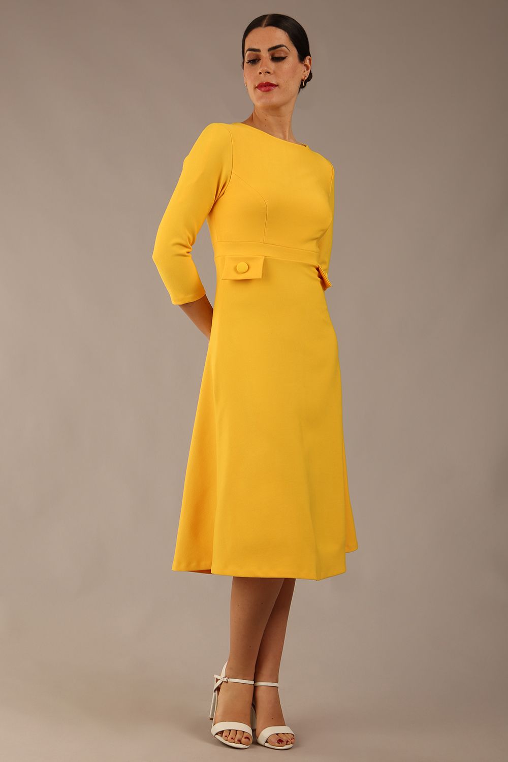 Seed Gresham 3/4 Sleeve Knee Length A-Line Dress 
