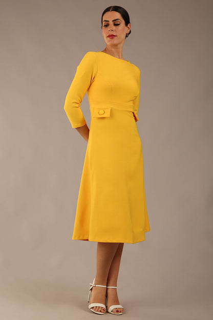Seed Gresham 3/4 Sleeve Knee Length A-Line Dress 