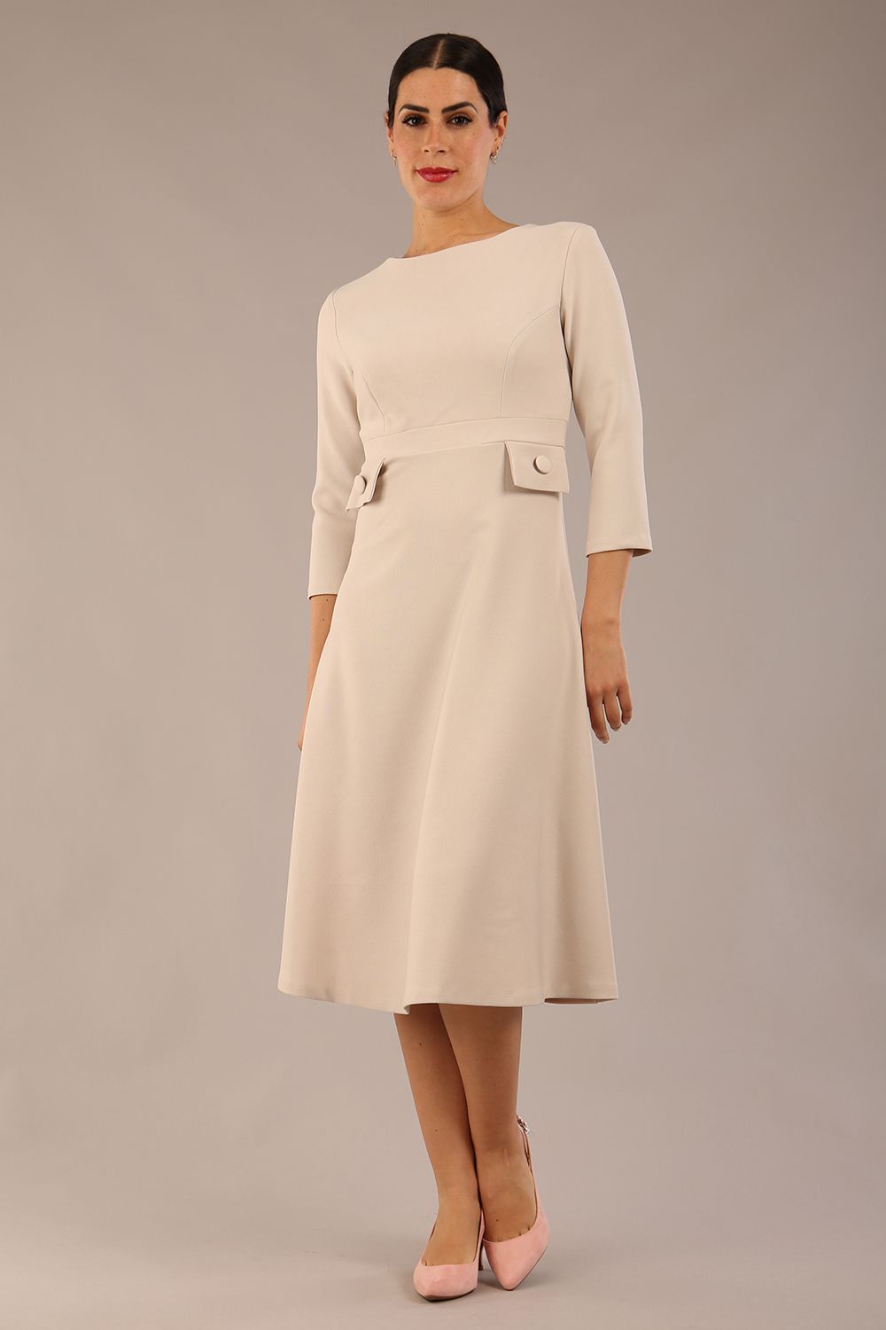 Seed Gresham 3/4 Sleeve Knee Length A-Line Dress 