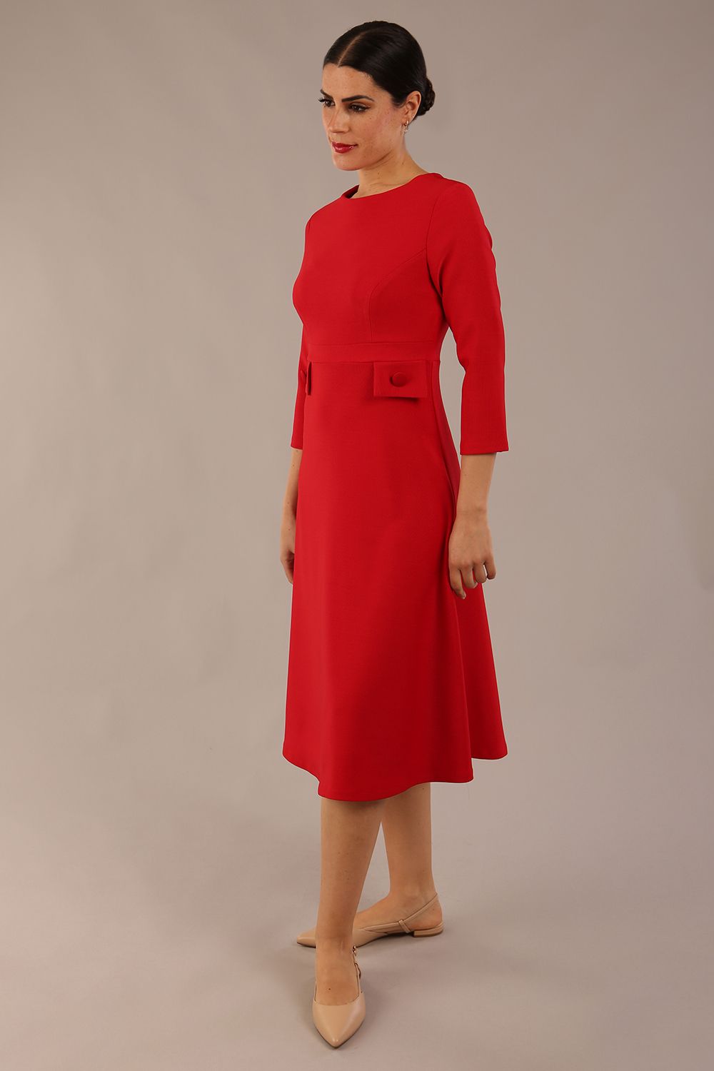 Seed Gresham 3/4 Sleeve Knee Length A-Line Dress 