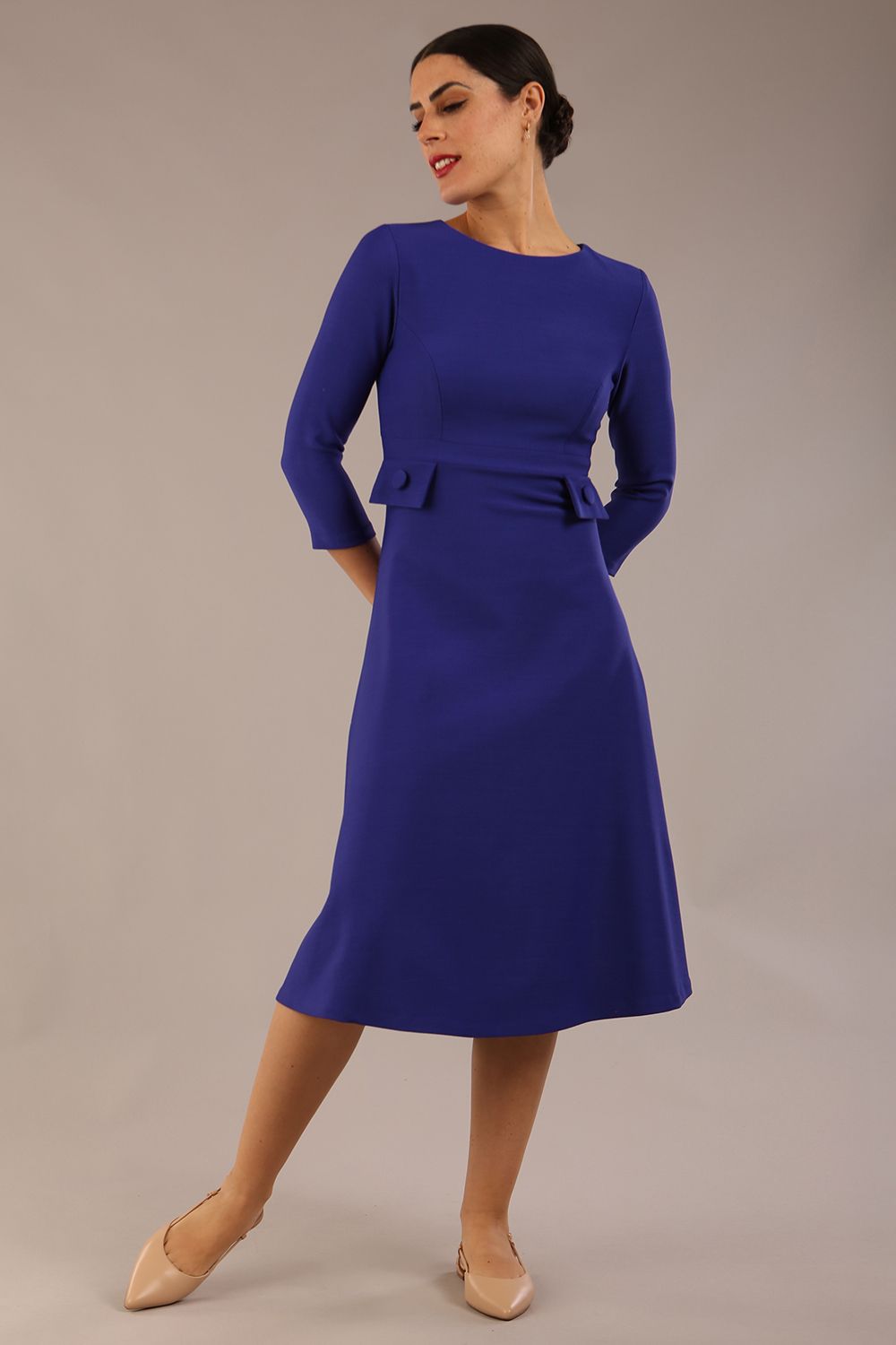 Seed Gresham 3/4 Sleeve Knee Length A-Line Dress 