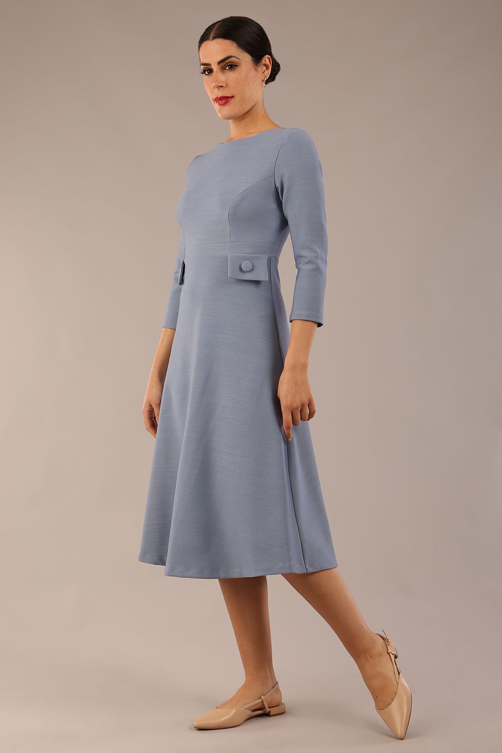 Seed Gresham 3/4 Sleeve Knee Length A-Line Dress 