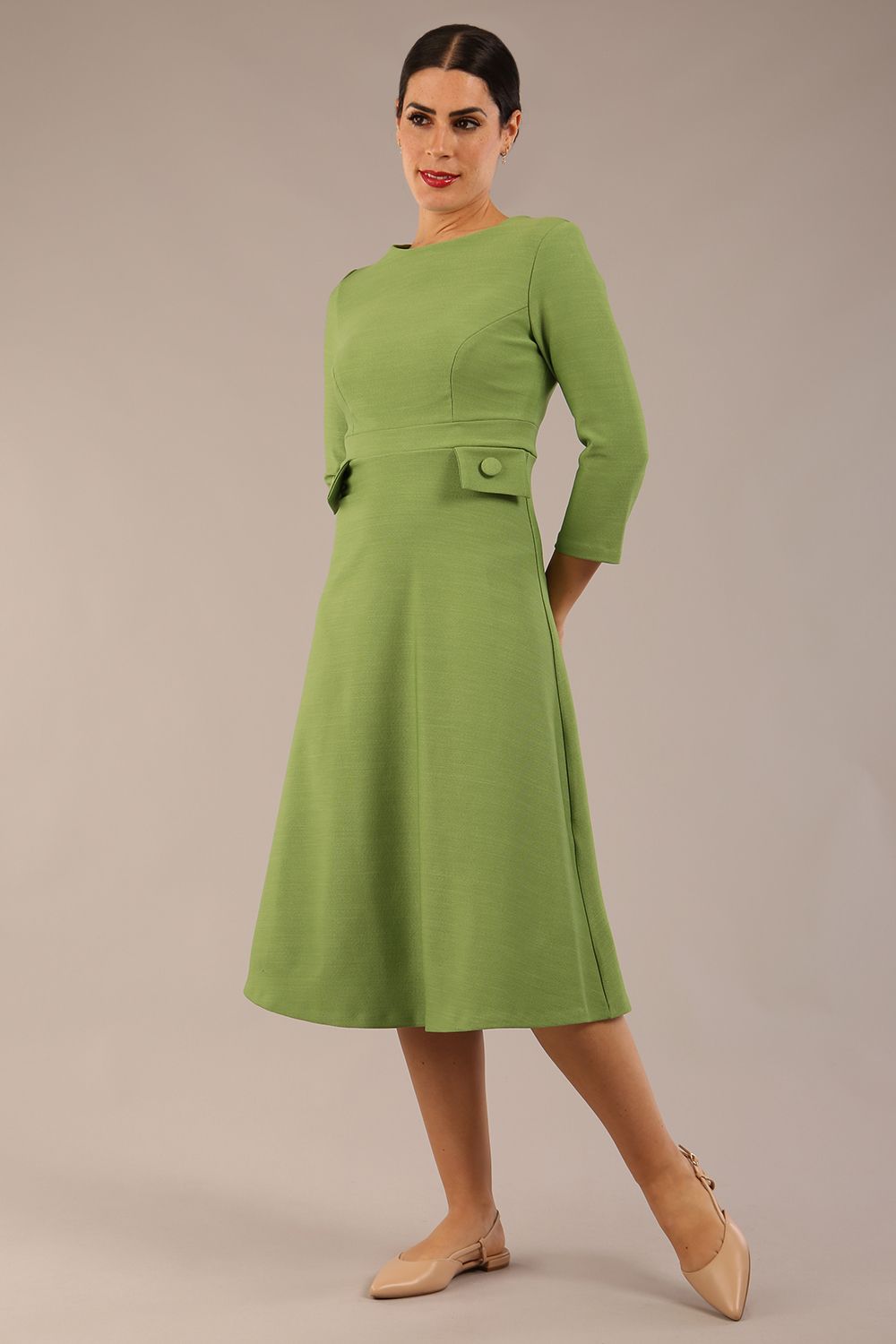 Seed Gresham 3/4 Sleeve Knee Length A-Line Dress 