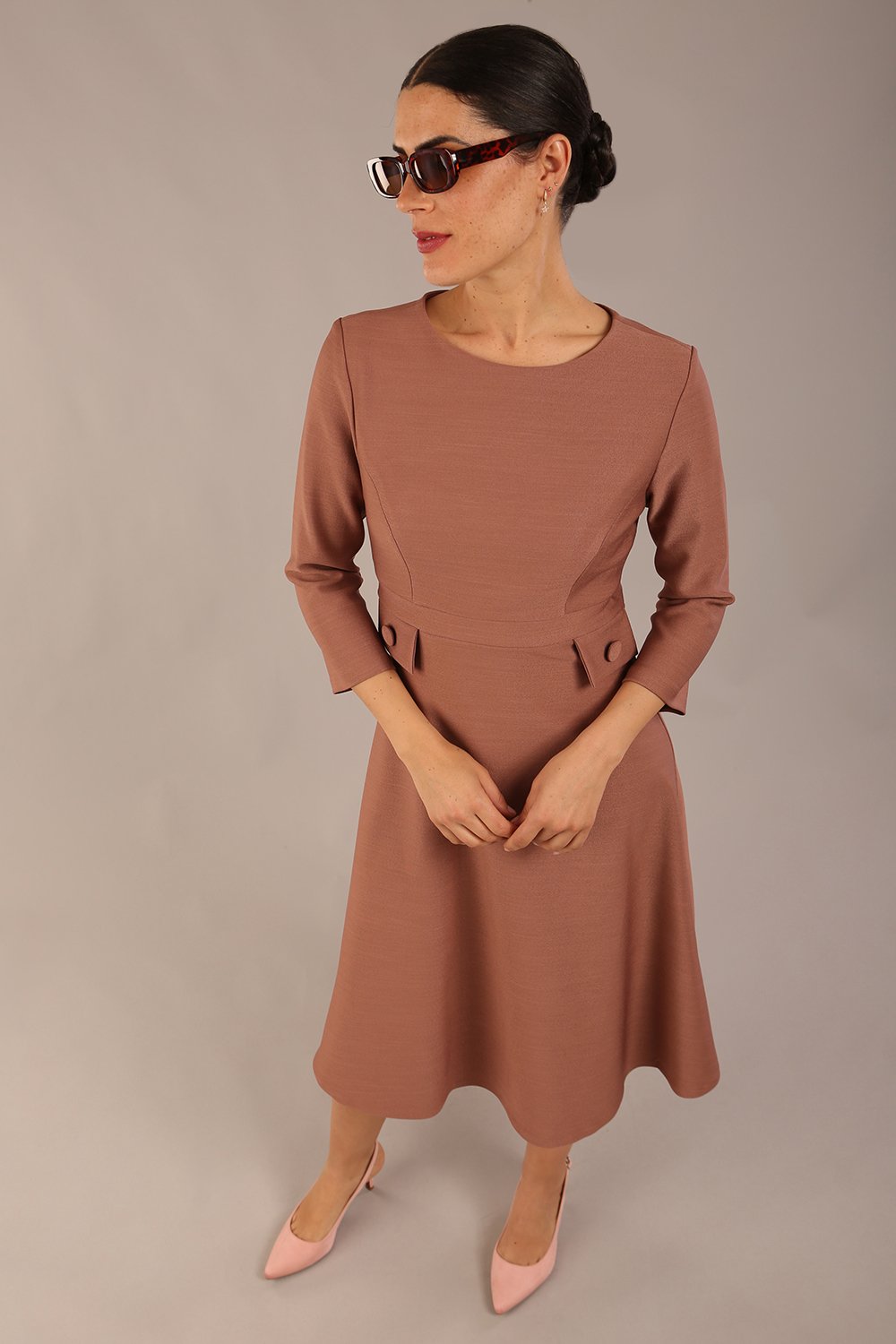 Seed Gresham 3/4 Sleeve Knee Length A-Line Dress 