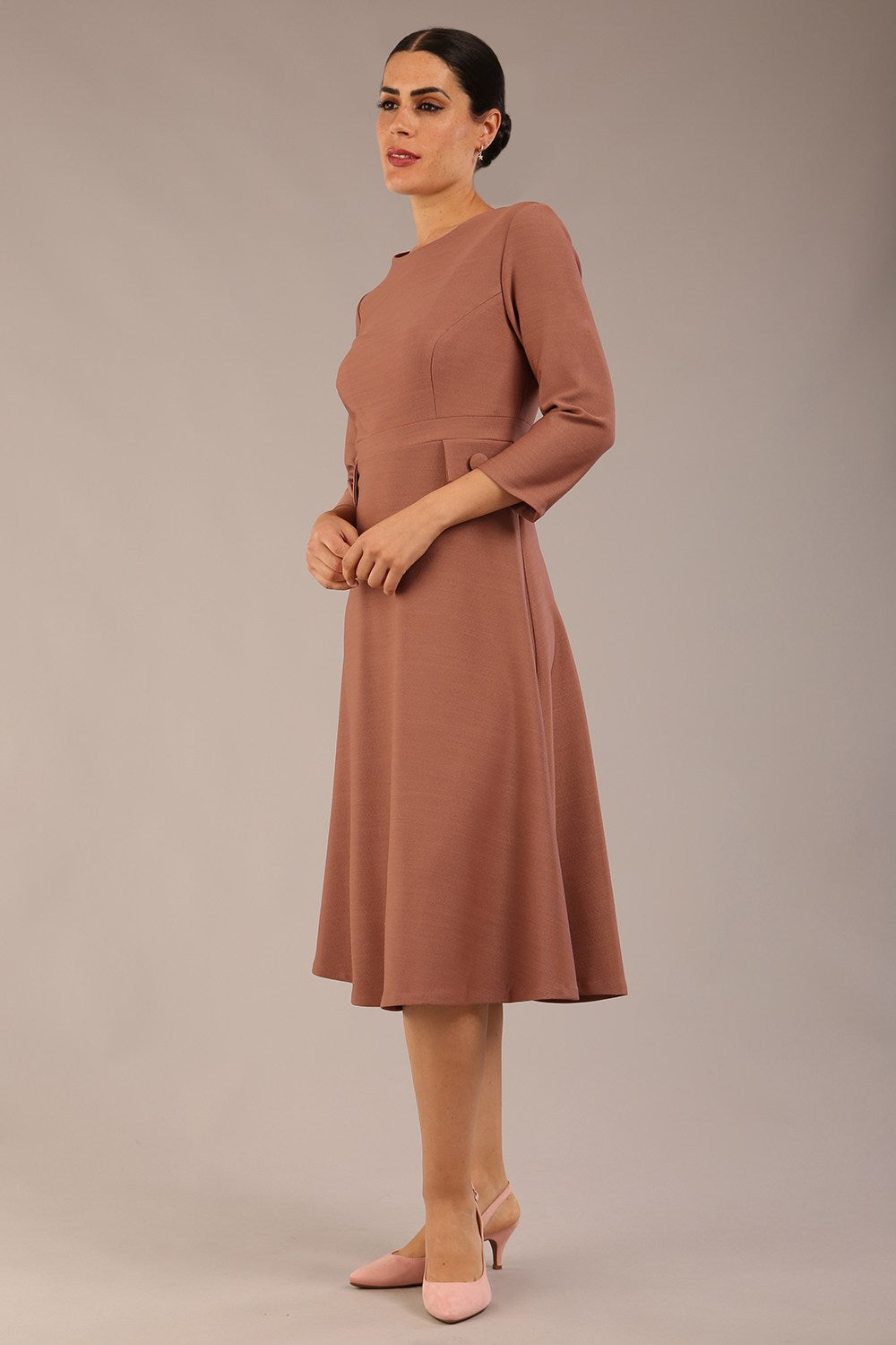 Seed Gresham 3/4 Sleeve Knee Length A-Line Dress 