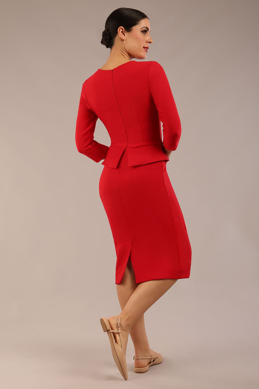 Seed Imperia Sleeved Peplum Dress 